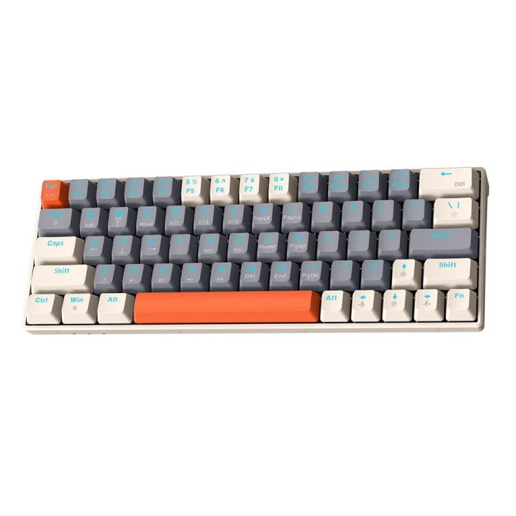 T-WOLF T60 63 Keys Office Computer Gaming Wired Mechanical Keyboard, Color: Color-matching B - Wired Keyboard by T-WOLF | Online Shopping UK | buy2fix