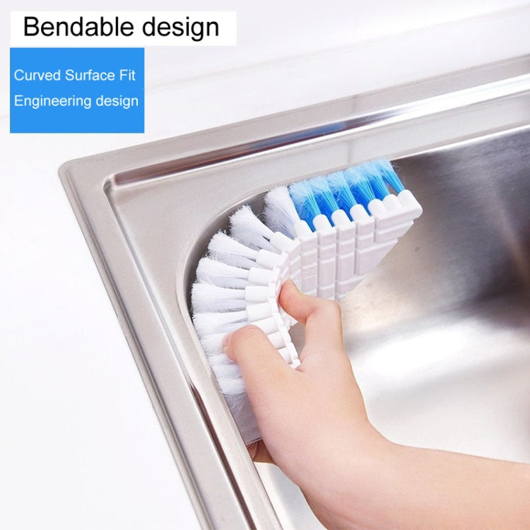 Bendable Bathroom Tile Crevice Brush Household Soft Bristles Faucet Curved Brush(White) - Sponges, Cloths & Brushes by buy2fix | Online Shopping UK | buy2fix