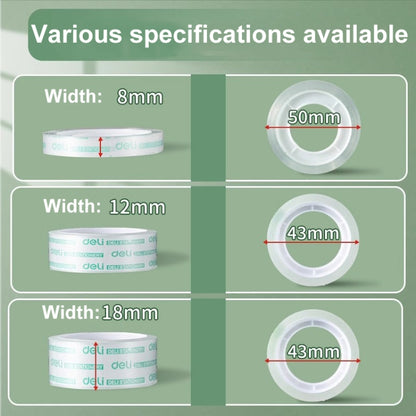 6 Rolls Width 1.2cm x Length 15m Deli Small High Viscosity Office Transparent Tape Student Stationery Tape - Tape & Solid glue by Deli | Online Shopping UK | buy2fix