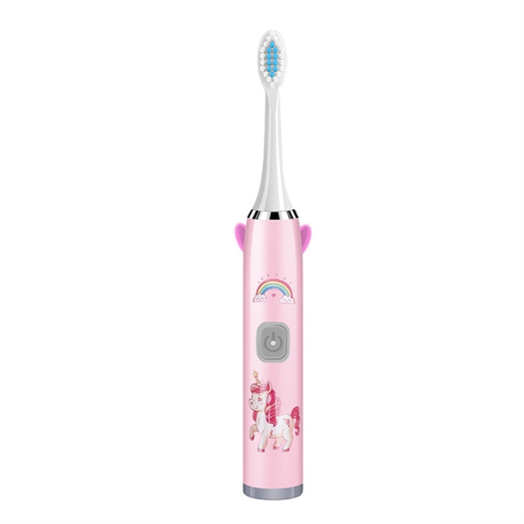 USB Charging Fully Automatic Ultrasonic Cartoon Children Electric Toothbrush, Color: Pink with 1 Head - Toothbrushes by buy2fix | Online Shopping UK | buy2fix