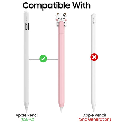 For Apple Pencil (USB-C) AhaStyle PT129-3 Stylus Cover Silicone Cartoon Protective Case, Style: Pink Cow - Pencil Accessories by AhaStyle | Online Shopping UK | buy2fix