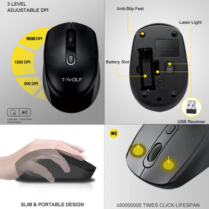 T-WOLF TF-100 2.4G Bluetooth Laptop Office Wireless Keyboard and Mouse Set(Set) - Wireless Keyboard by T-WOLF | Online Shopping UK | buy2fix