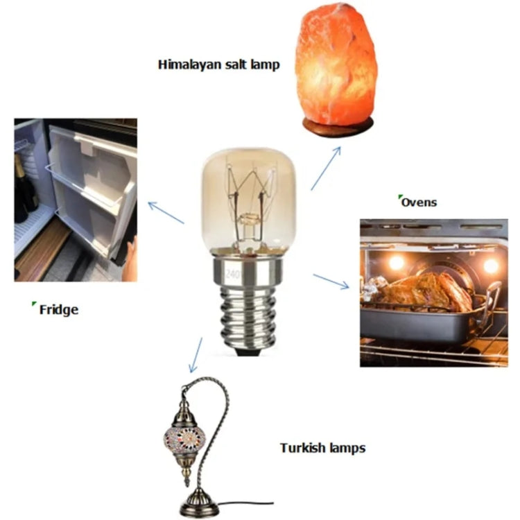 E14 Salt Crystal Lamps High Temperature Resistant Oven Light Bulb, Power: 15W Copper Nickel Plating Lamp Head(2700K Warm White) - LED Blubs & Tubes by buy2fix | Online Shopping UK | buy2fix