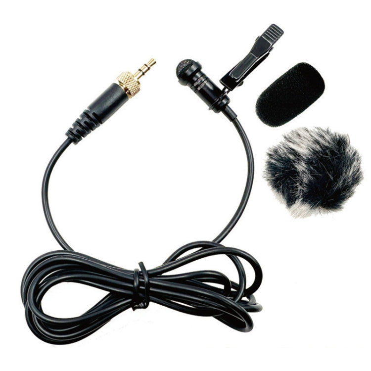 3.5mm Straight Internal Thread Plug Wireless Transmitting Lavalier Microphone, Length: 3m(Sponge Cover+Rabbit Fur Windproof Cover) - Microphone by buy2fix | Online Shopping UK | buy2fix