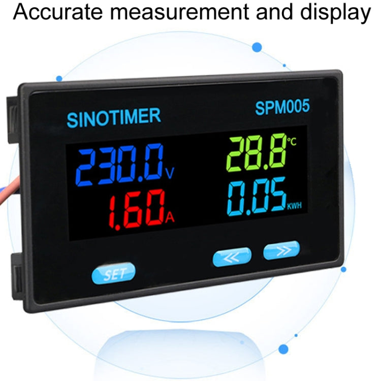 SINOTIMER SPM005 AC Digital Display Voltage Current Power Electricity Multifunctional Monitoring Meter, Specification: 100A - Current & Voltage Tester by SINOTIMER | Online Shopping UK | buy2fix