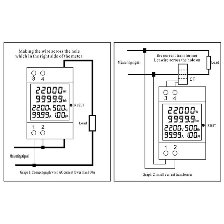 SINOTIMER SDM009 Din Rail Single-Phase Voltage Current Frequency Power Factor Electricity Multifunctional Meter, Model: AC40-300V Built-In - Current & Voltage Tester by SINOTIMER | Online Shopping UK | buy2fix