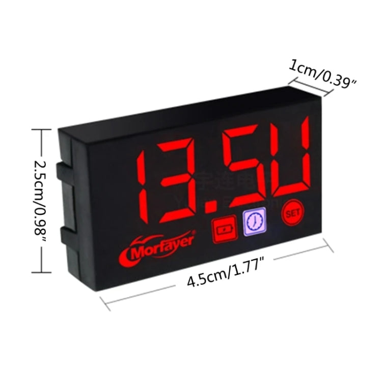 Compact LED Digital Display Time Voltmeter, Specification: 3 in 1 Green - Electrical Instruments by buy2fix | Online Shopping UK | buy2fix