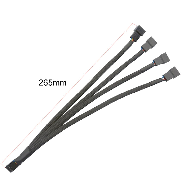 0.27m Computer PWM Temperature Control Cooling Fan Extension Cable Chassis HUB Connector(1 In 4) - Others by buy2fix | Online Shopping UK | buy2fix