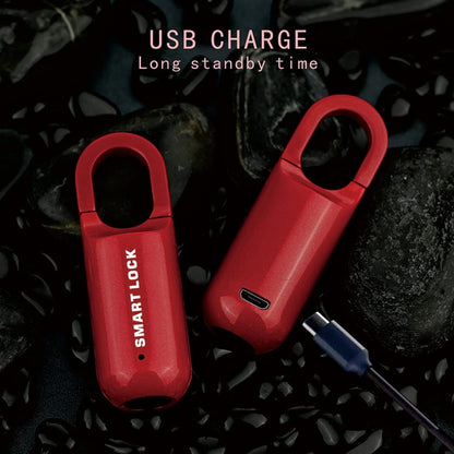 Smart USB Charging Bag Fingerprint Padlock Furniture Backpack Lock(Black) - Padlocks by buy2fix | Online Shopping UK | buy2fix