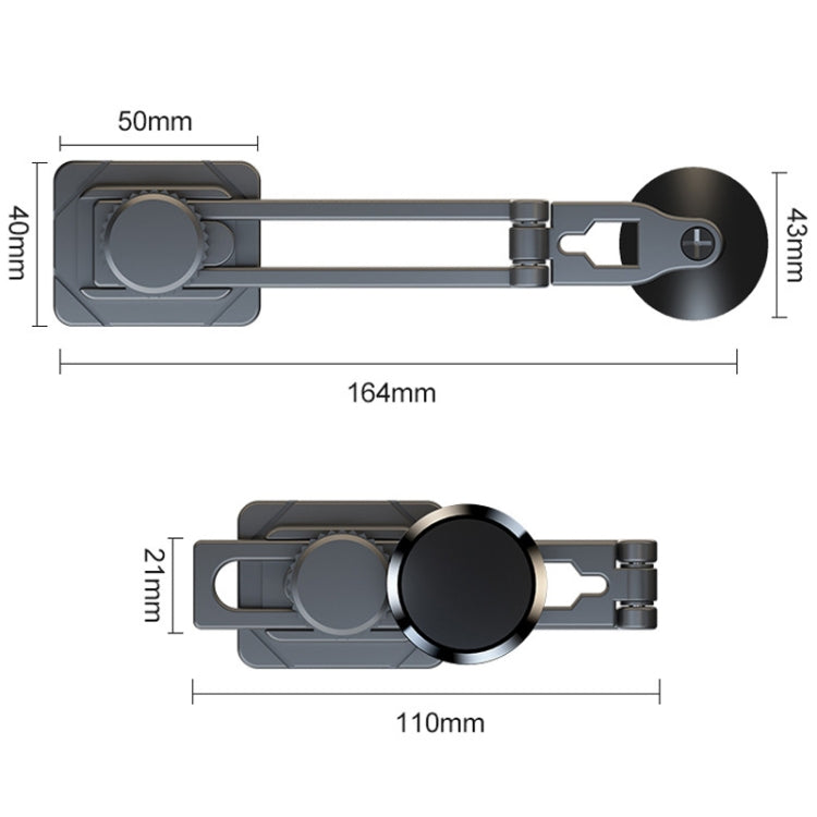 D31 Foldable Suspension Car Phone Holder Magnetic Slide Type Metal Navigation Stand - Car Holders by buy2fix | Online Shopping UK | buy2fix