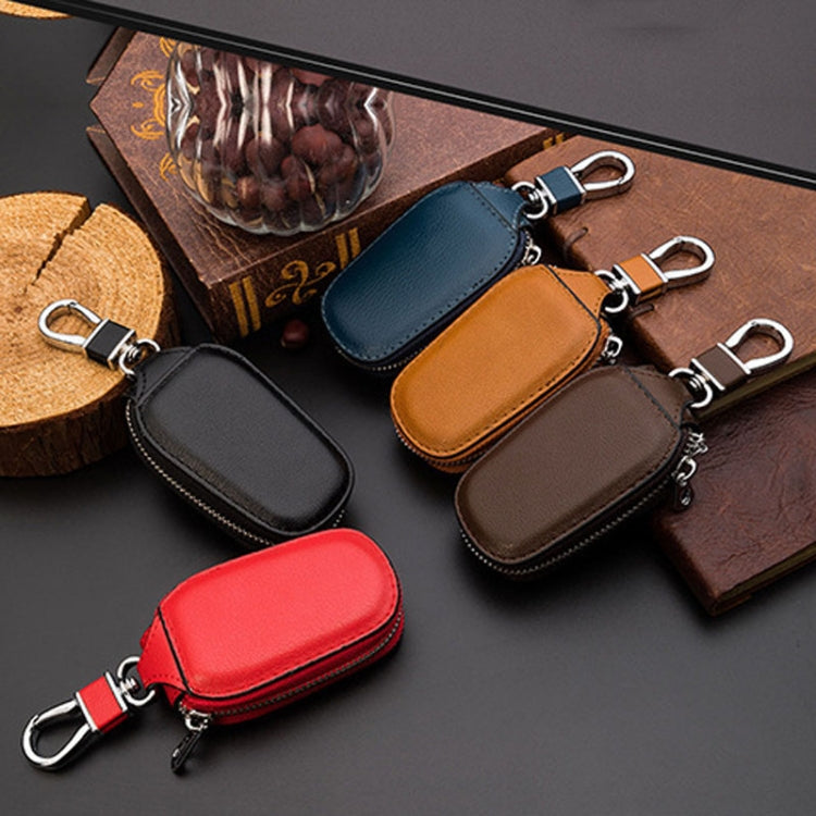 Leather Men Multifunctional Car Key Bag Large Capacity Universal Waist Hanging Key Storage Bag(Brown) - Car Key Cases by buy2fix | Online Shopping UK | buy2fix