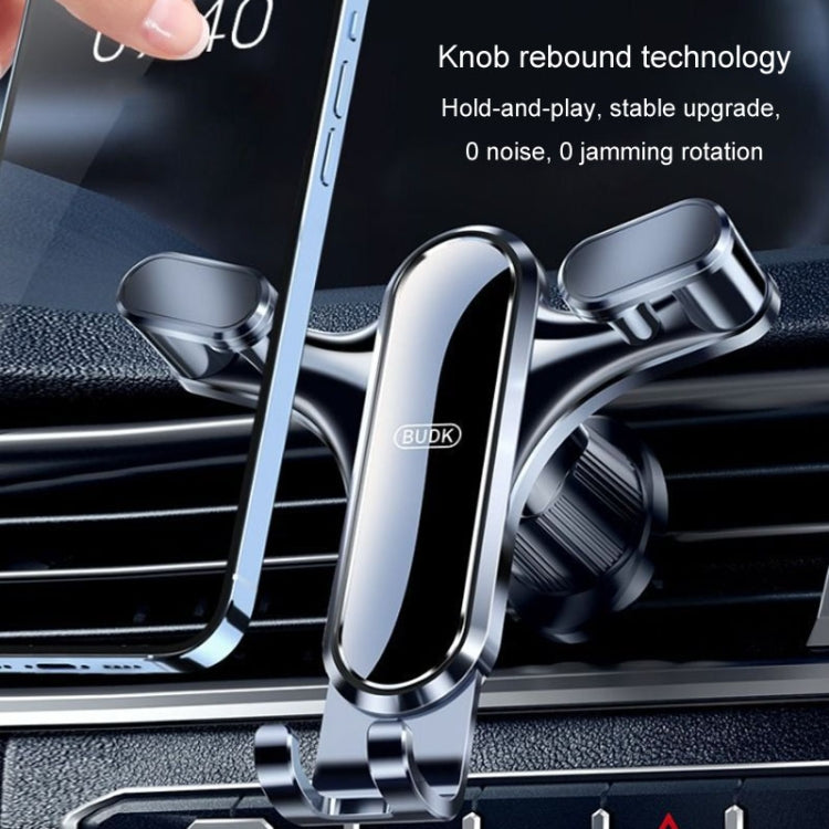 BUDK Triangle Gravity Sensor Car Phone Bracket Car Air Vent Navigation Holder, Model: Suction Cup Base Model - Car Holders by BUDK | Online Shopping UK | buy2fix