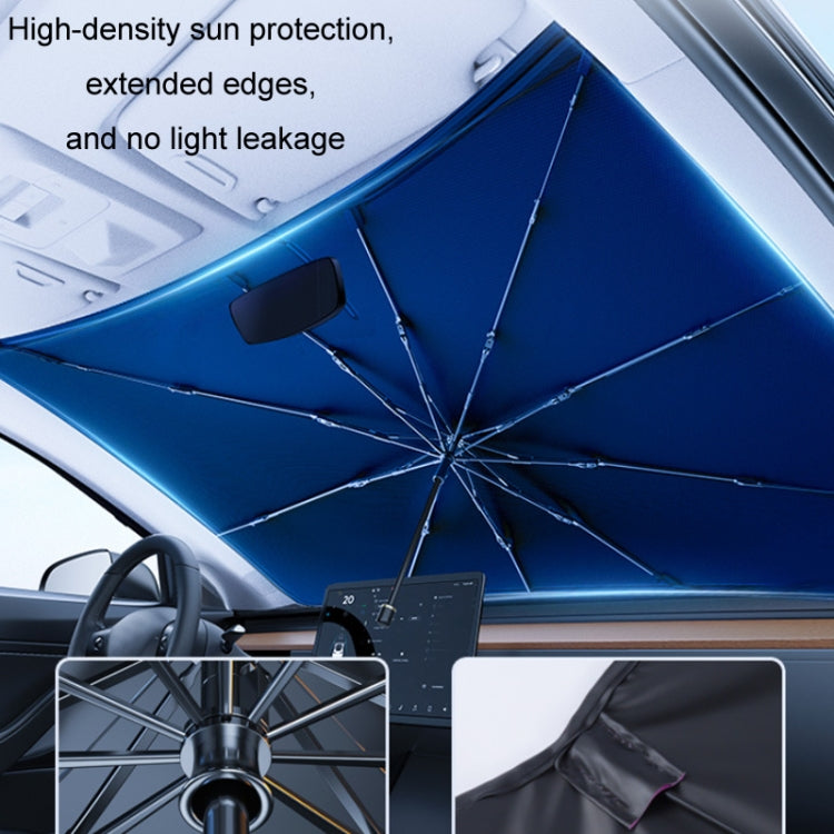 140x79cm Car Front Gear Opening Style Insulated Sun Protection Parasol(Blue Base Cloth) - Window Foils & Solar Protection by buy2fix | Online Shopping UK | buy2fix