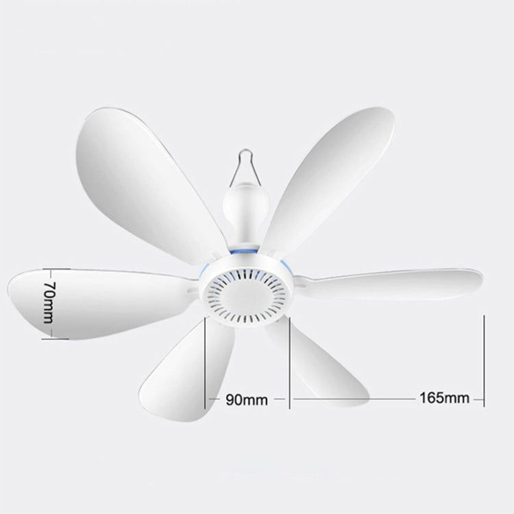 USB Home Dormitory Mute High Wind Power Mini Fan Six Blade Small Ceiling Fan, Style: Fan+Remote Control Speed Control Cord - Electric Fans by buy2fix | Online Shopping UK | buy2fix