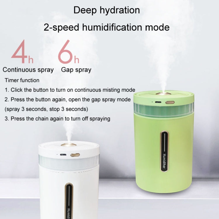 1L Home Humidifier Large Capacity Desk Aroma Mute Ambient Light Humidifier Charging Model(White) - Air Purifiers & Accessories by buy2fix | Online Shopping UK | buy2fix