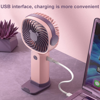 Handheld Portable Mini Multifunctional Fan With Phone Holder Function, Color: Pink Purple no Battery - Electric Fans by buy2fix | Online Shopping UK | buy2fix