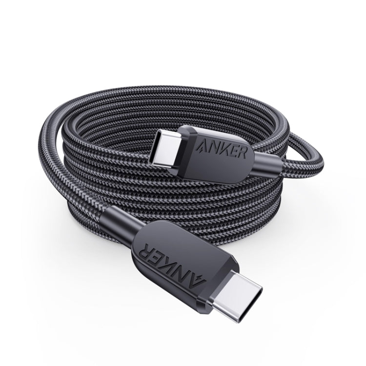 ANKER A81C6 1.8m 5A 240W Dual Type-C Cell Phone Laptop PD Fast Charging Cable(Black) - USB-C & Type-C Cable by ANKER | Online Shopping UK | buy2fix