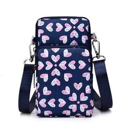 Printed Crossbody Mobile Phone Bag Mini Wallet With Arm Band, Style: Heart - Single-shoulder Bags by buy2fix | Online Shopping UK | buy2fix