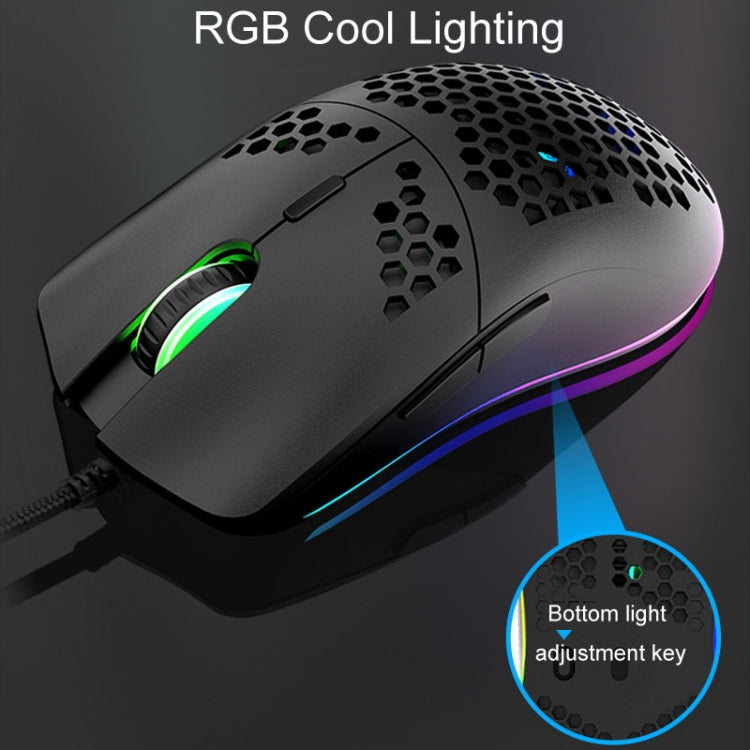 XUNSVFOX XYH90 Wired Hollow Hole Mouse RGB Illuminated Macro Programming Gaming Mouse(Black) - Wired Mice by XUNSVFOX | Online Shopping UK | buy2fix