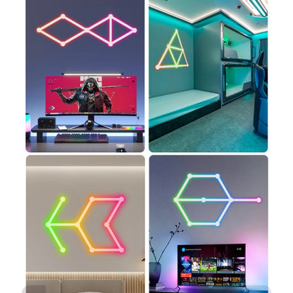 JSK-P22 5V Bluetooth RGB Stitching Light E-Sports Atmosphere Decorative Lamp, Style: 9 Sections+USB To DC Line+EU Plug(Black) - Novelty Lighting by buy2fix | Online Shopping UK | buy2fix