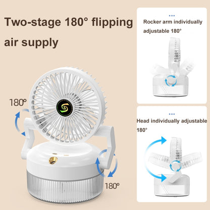 USB Charging Folding Desktop Spray Humidification Fan with Night Light(White) - Electric Fans by buy2fix | Online Shopping UK | buy2fix