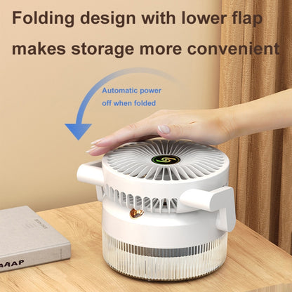 USB Charging Folding Desktop Spray Humidification Fan with Night Light(White) - Electric Fans by buy2fix | Online Shopping UK | buy2fix