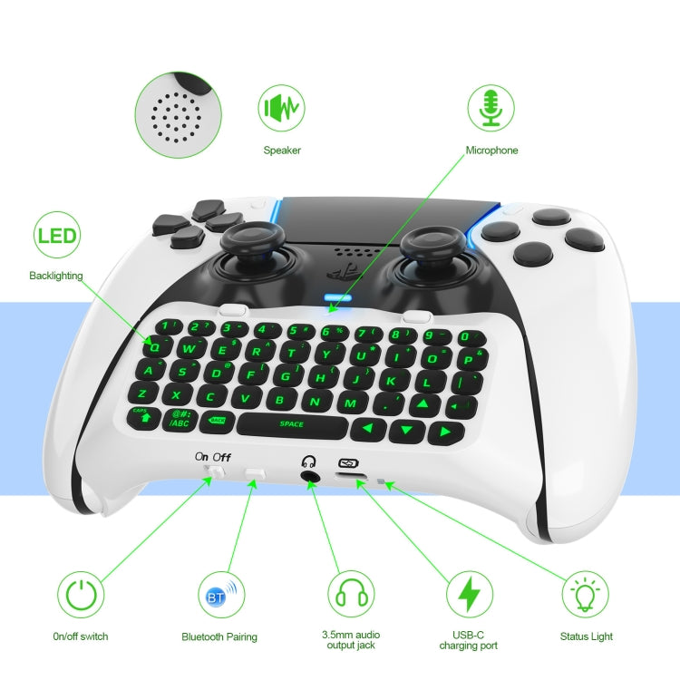 For PS5 JYS-P5172 Gamepad Wireless Bluetooth External Keyboard, Without Gamepad(Black) - Others by JYS | Online Shopping UK | buy2fix