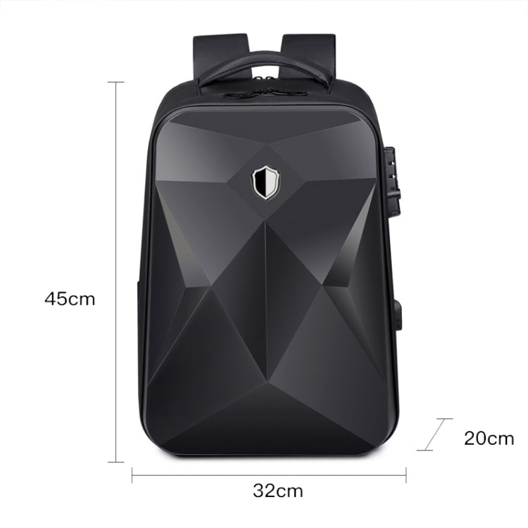 17 inch Password Lock Large Capacity Waterproof Laptop Backpack with USB Port(Dark Gray) - Backpack by buy2fix | Online Shopping UK | buy2fix