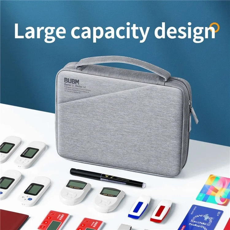 BUBM Digital Storage Package Large Capacity U Disk Bank Card Headset Digital Accessories Bag(Light Grey) - Digital Storage Bag by BUBM | Online Shopping UK | buy2fix