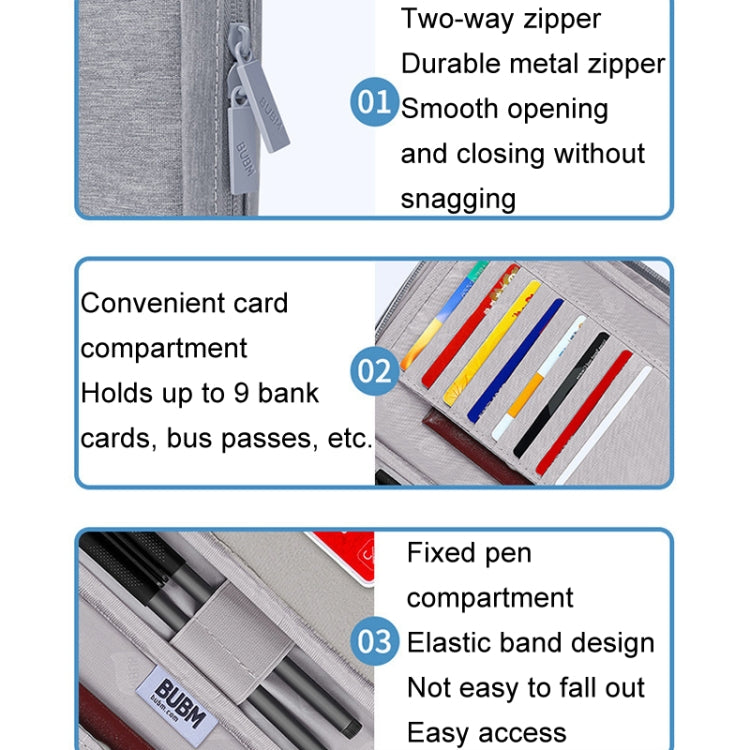 BUBM Digital Storage Package Large Capacity U Disk Bank Card Headset Digital Accessories Bag(Light Grey) - Digital Storage Bag by BUBM | Online Shopping UK | buy2fix