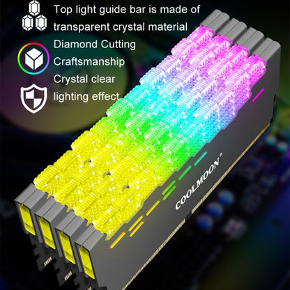 COOLMOON RA-2 Heatsink Cooler ARGB Colorful Flashing Memory Bank Cooling Radiator For PC Desktop Computer Accessories(White) - Fan Cooling by COOLMOON | Online Shopping UK | buy2fix