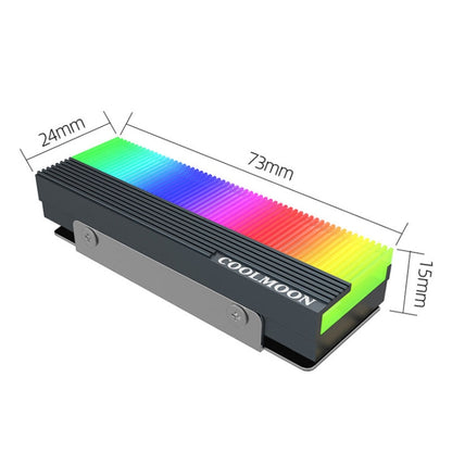 COOLMOON CM-M2A M.2 2280 Solid State Drive Cooler 5V ARGB Hard Drive Heatsink(Gray) - Fan Cooling by COOLMOON | Online Shopping UK | buy2fix