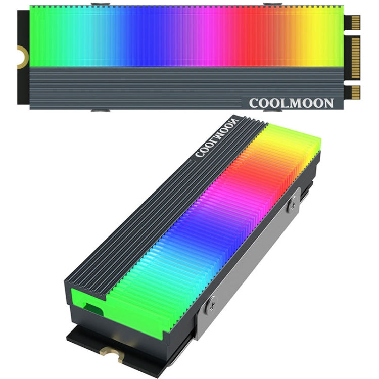 COOLMOON CM-M2A M.2 2280 Solid State Drive Cooler 5V ARGB Hard Drive Heatsink(Gray) - Fan Cooling by COOLMOON | Online Shopping UK | buy2fix