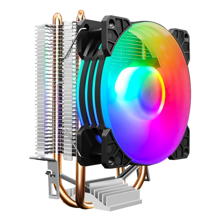 COOLMOON Frost Double Copper Tube CPU Fan Desktop PC Illuminated Silent AMD Air-Cooled Cooler, Style: P2 Magic Moon Edition Single Fan - Fan Cooling by COOLMOON | Online Shopping UK | buy2fix