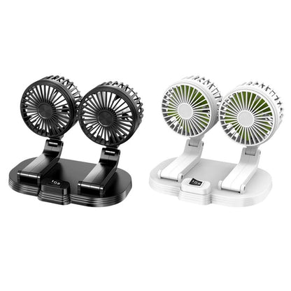 5V USB Port Car Dual-head Fan Circulation Fan(Black) - Heating & Fans by buy2fix | Online Shopping UK | buy2fix