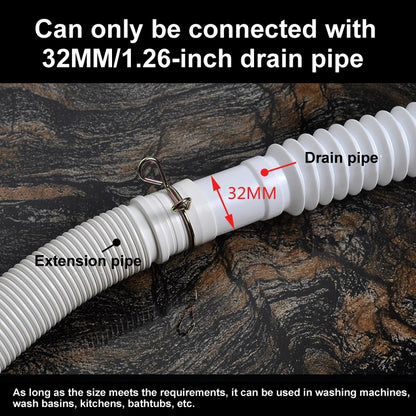 0.8m Diameter 32mm Extended Drain Hose for Washing Machine / Kitchen Basin / Bathtub - Washing Machines & Accessories by buy2fix | Online Shopping UK | buy2fix