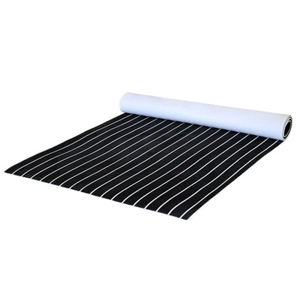 240x90x0.6cm Black White Yacht Imitation Teak Anti-Slip Deck EVA Mat - Floor Mats by buy2fix | Online Shopping UK | buy2fix