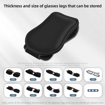 Car Eyeglasses Clip Car Leather Magnetic Closure Sunglasses Storage Bag(Beige) - Sunglasses & Glasses Clips by buy2fix | Online Shopping UK | buy2fix