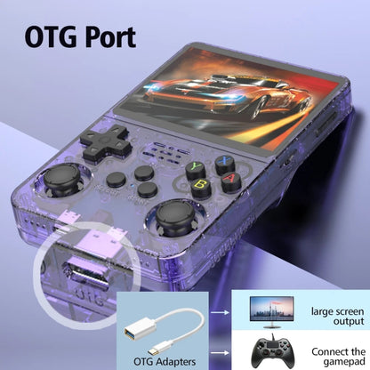 R36S Retro Handheld Game Console Linux System 3.5-Inch Screen Double TF Card Version 64G Gray Transparent - Pocket Console by buy2fix | Online Shopping UK | buy2fix