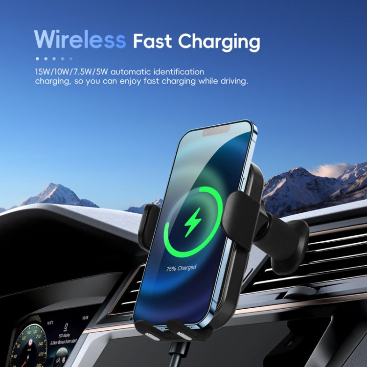 Fast Charging Retractable Recharging Cell Phone Holder With Wireless CarPlay Android Auto Function(Standard) - Wireless Charger Holders by buy2fix | Online Shopping UK | buy2fix