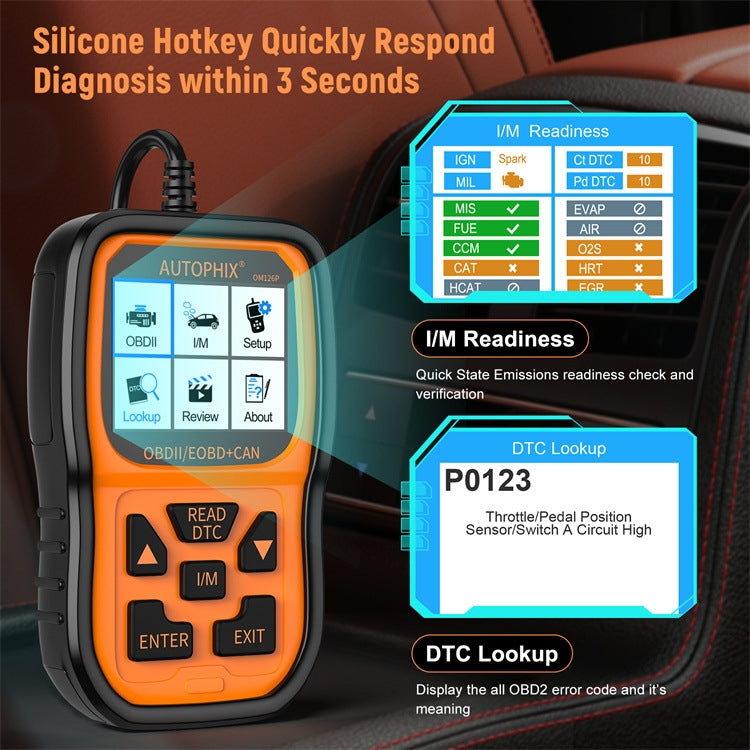 AUTOPHIX OM126P OBD2 Automotive Scanner Car Engine Diagnosis Tool - Code Readers & Scan Tools by AUTOPHIX | Online Shopping UK | buy2fix