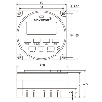 SINOTIMER TM618SH  1 Second Interval Digital LCD Timer Switch Programmable Time Relay 24V - Switch by SINOTIMER | Online Shopping UK | buy2fix