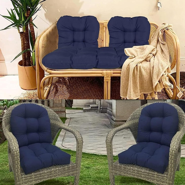 1pair 48 x 48cm Garden Patio Rattan Chair Waterproof Cushion Thick Soft Sofa Cushion(Dark Gray) - Cushions & Pillows by buy2fix | Online Shopping UK | buy2fix