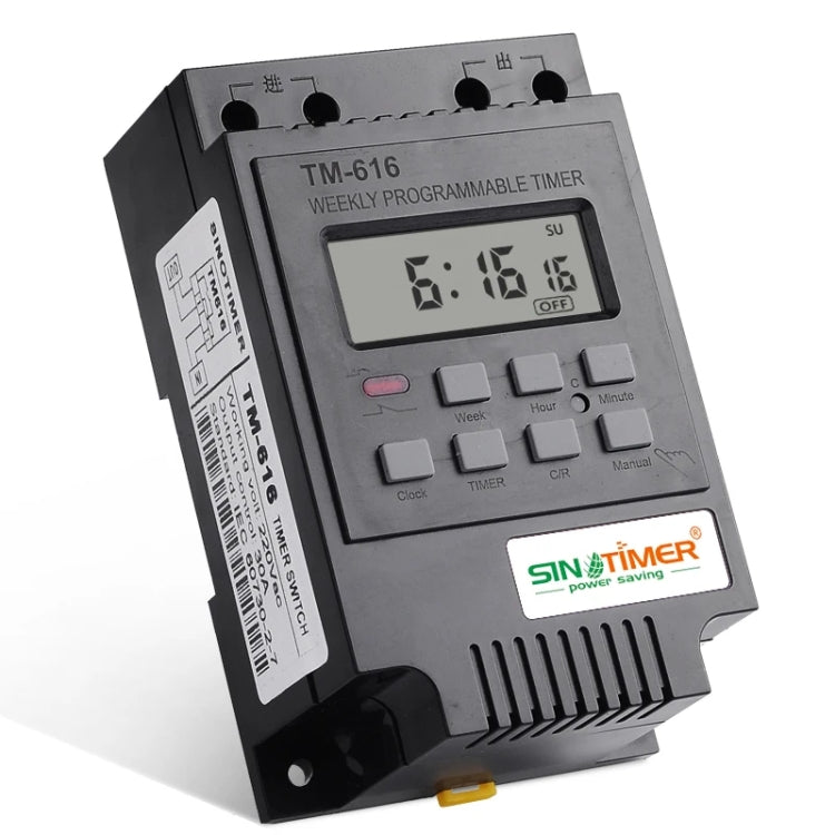 SINOTIMER TM616B-2 220V 30A Weekly Programmable Digital Timer Switch Relay Control - Switch by SINOTIMER | Online Shopping UK | buy2fix