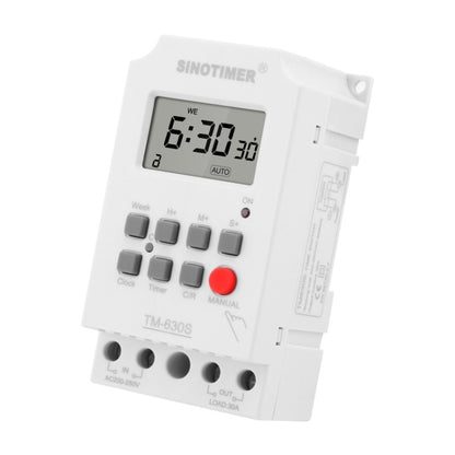 SINOTIMER TM630S-K 85-265V AC 30A Timer Switch 1 Second Interval Weekly Programmable Time Relay - Switch by SINOTIMER | Online Shopping UK | buy2fix