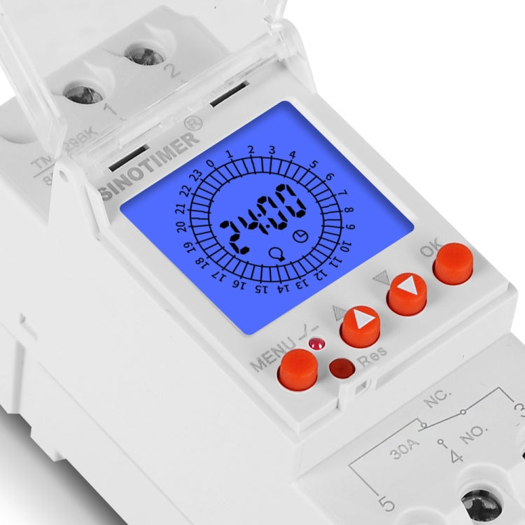 SINOTIMER  TM929BKL 85-265V 30A 24hrs Digital Analogue Din Module Time Switch With Backlight - Switch by SINOTIMER | Online Shopping UK | buy2fix