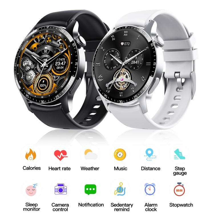 F207 Smart Watch 1.35-Inch Narrow Edge Screen Supports Bluetooth Calls / 24H Health Monitoring / 150+ Sports Modes, Color: Silver Gray Silicone - Smart Watches by buy2fix | Online Shopping UK | buy2fix