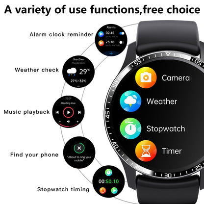 F207 Smart Watch 1.35-Inch Narrow Edge Screen Supports Bluetooth Calls / 24H Health Monitoring / 150+ Sports Modes, Color: Black Silicone - Smart Watches by buy2fix | Online Shopping UK | buy2fix