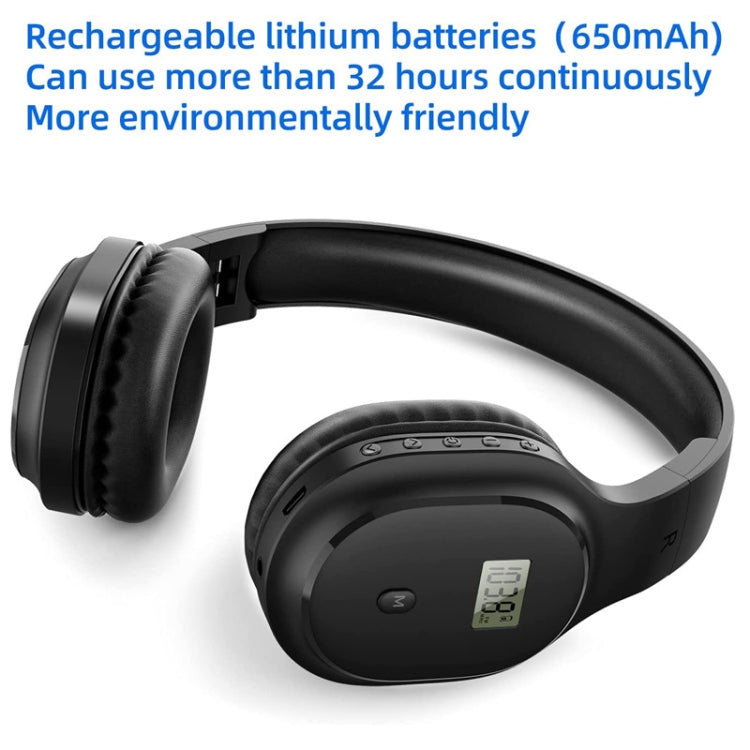 A8 Charging Version Portable Digital Display FM Headphone(Black) - Radio Player by buy2fix | Online Shopping UK | buy2fix