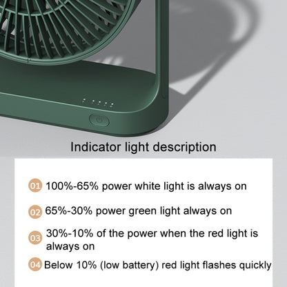 JisuLife FA19 4000mAh Wireless Rechargeable Desktop Mini Fan Silent Portable Fan(Green) - Electric Fans by buy2fix | Online Shopping UK | buy2fix